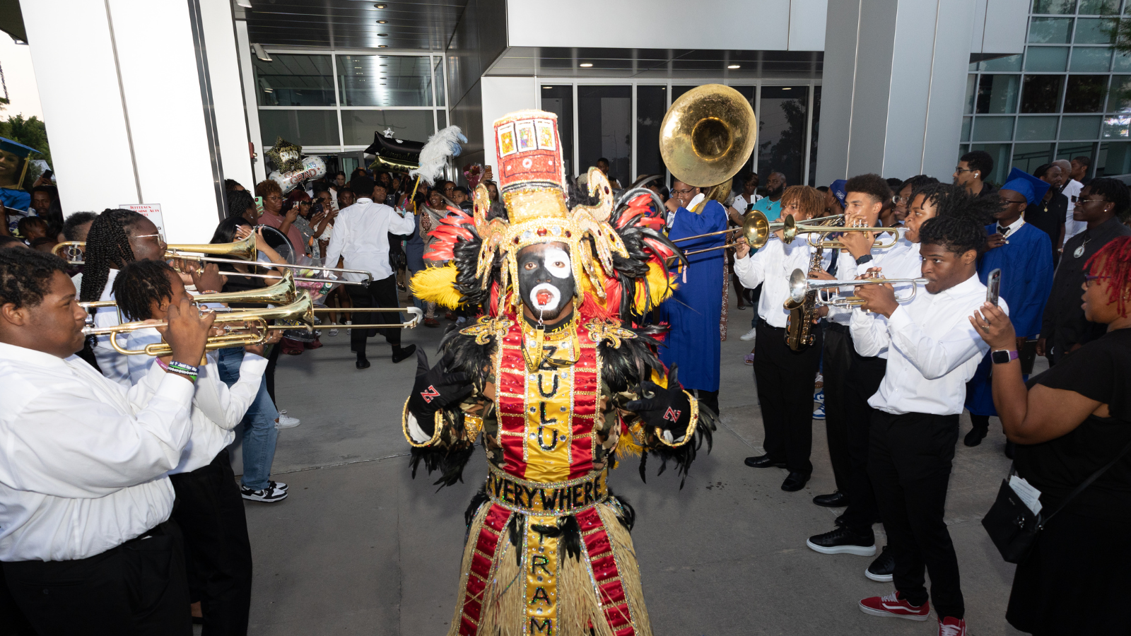 The Zulu Tramps performing at YACS graduation