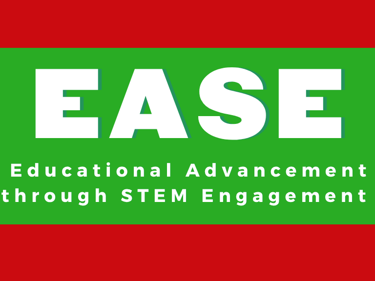 EASE logo against red background 