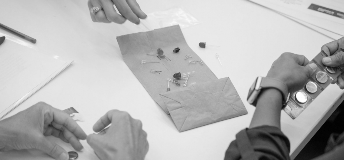 Kids working on a project