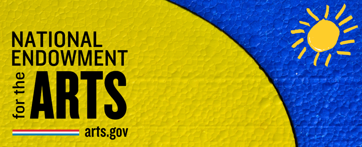 NEA logo against blue and yellow background with YA sun in the corner